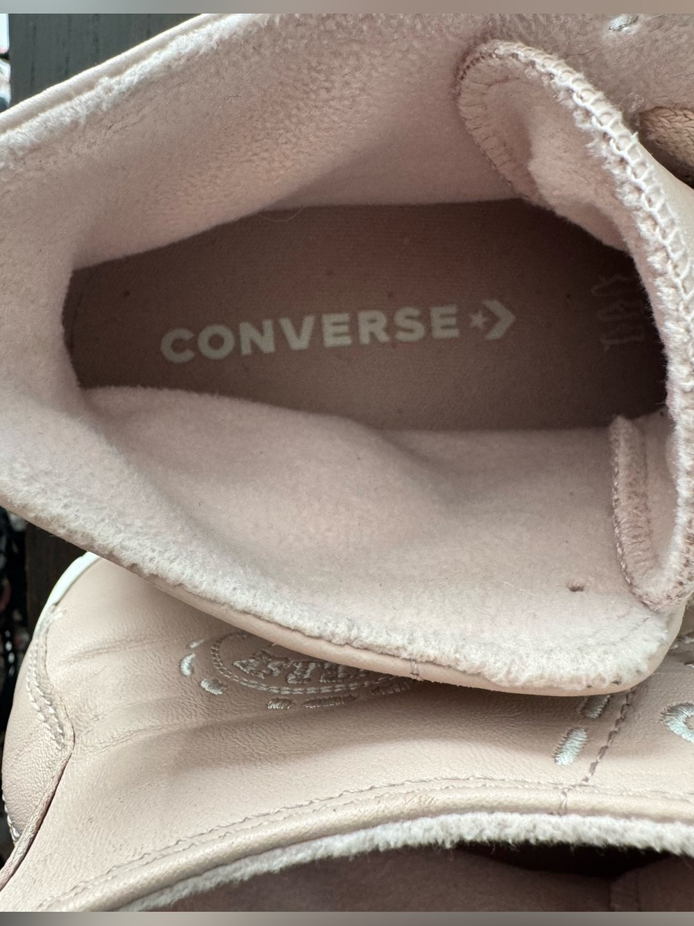 Converse Chuck Taylor Lift Platform High Top Bold Stitch Pink Sage Leather Sz 9 - Picture 8 of 9